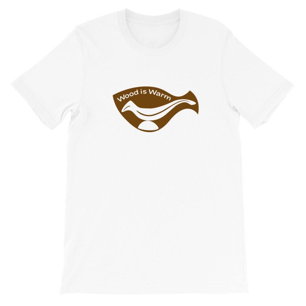 “Wood is Warm” T-Shirt—Brown Graphic