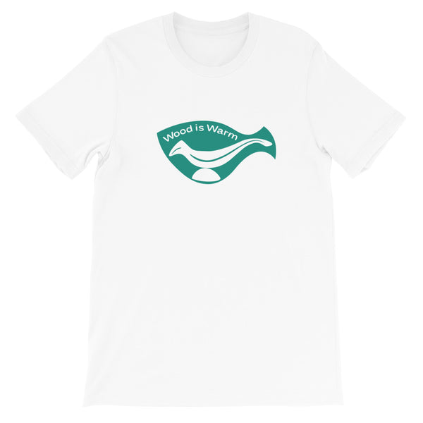 “Wood is Warm” T-Shirt—Turquoise Graphic